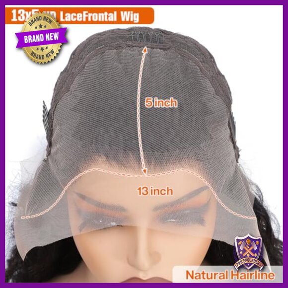 28 Inch Human Hair Deep Wave Lace Front Wig 200% Density Pre Plucked main image 4